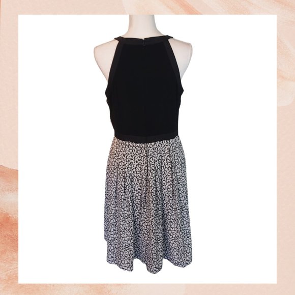 White House Black Market High Neck Sleeveless Fit and Flare Dress - Picture 4 of 6